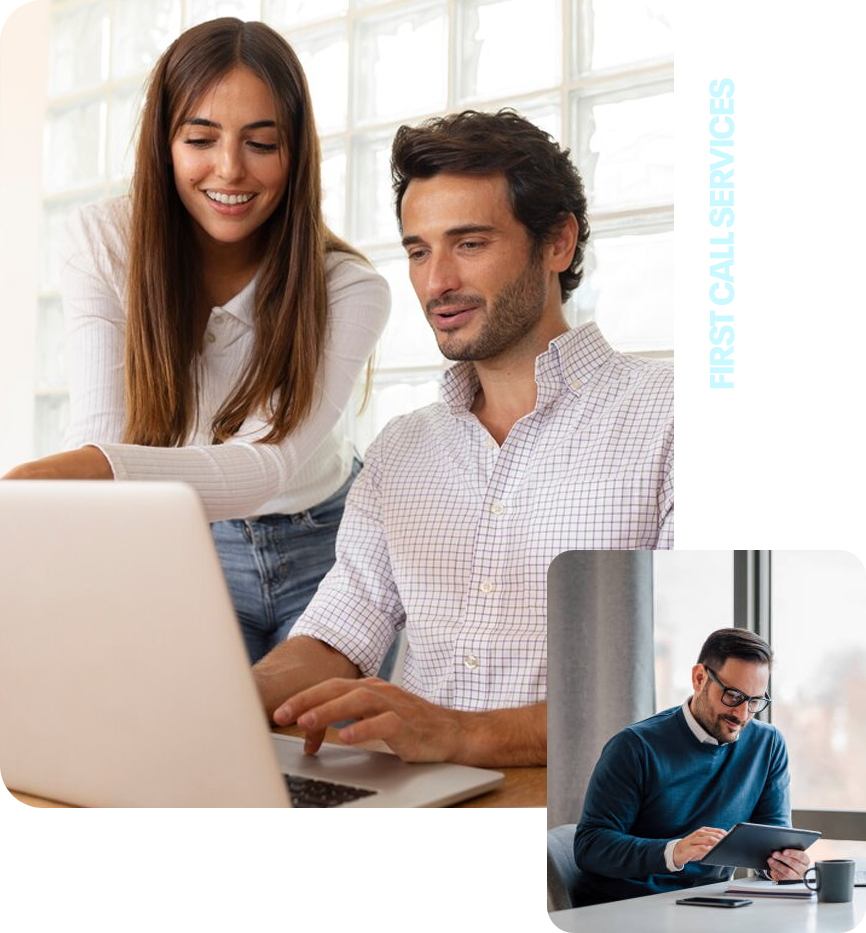 Team at laptop